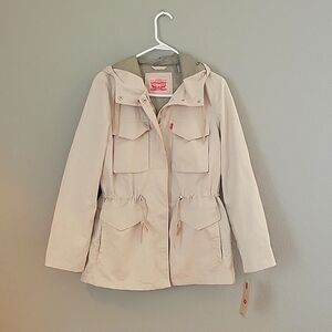 Levi's Women's Plus Four Pocket Hooded Military Jacket NWT